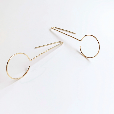 Open Circle Drop Earrings