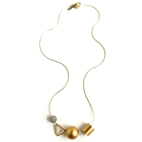 Aluminum Charm Necklace 18"L in Saffron