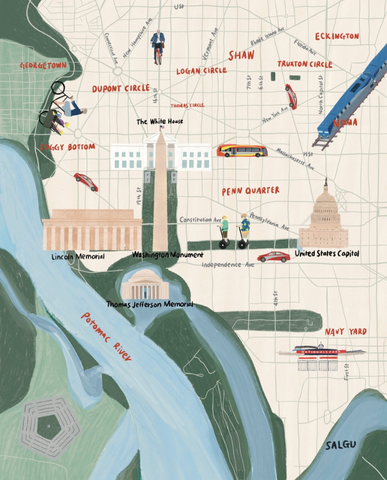 Washington DC Map Postcard
