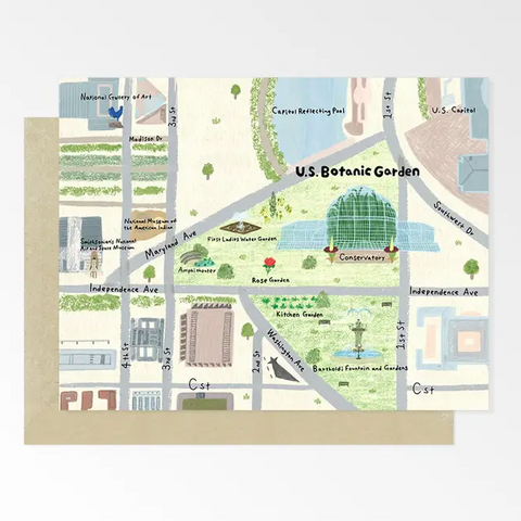 U.S. Botanic Garden Map Greeting Card – AIA Design Shop