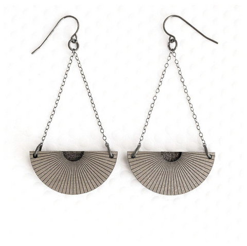 Egypt Chandelier Earrings in Walnut | Platinum & Graphite
