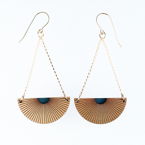 Egypt Chandelier Earrings in Cherry | Cobalt & Gold