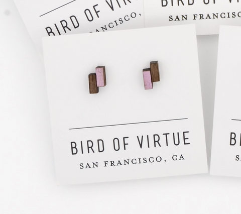 Off-Set Wood Studs in Orchid