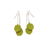 Billy Beaded Dangle Earrings in Chartreuse