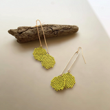 Billy Beaded Dangle Earrings in Chartreuse