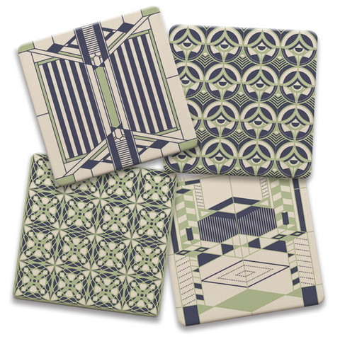 "Line Rhythms" Stone Coasters (Set of 4)
