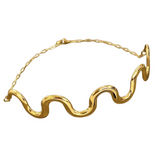 Squiggle Choker Necklace in Gold