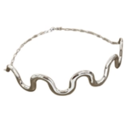 Squiggle Choker Necklace in Silver