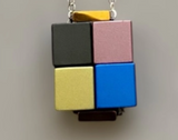 Aluminum Cube Pendant Necklace