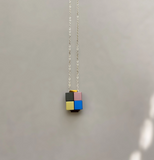 Aluminum Cube Pendant Necklace