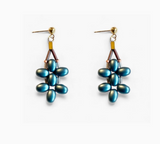 Balloon French Glass Earrings in Denim