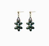 Balloon French Glass Earrings in Emerald