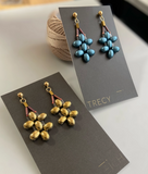 Balloon French Glass Earrings in Fuschia