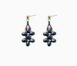 Balloon French Glass Earrings in Navy