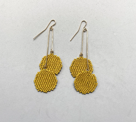 Billy Beaded Dangle Earrings in Saffron