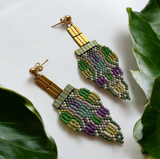 Wild Leaves Beaded Earrings