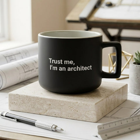 Trust Me, I'm An Architect 14oz Latte Ceramic Mug in Black