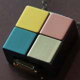 Aluminum Cube Pendant Necklace