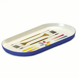 9.8" Oval Enamel Dish: Vintage Watercolor