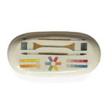 9.8" Oval Enamel Dish: Vintage Watercolor