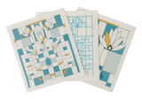 "Waterlilies" Reusable Swedish Dish Cloths (Set of 3)
