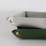 Small Vegan Leather Tray in Forest Green
