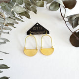 Modern Architectural Half Moon Lightweight Earrings: Gold