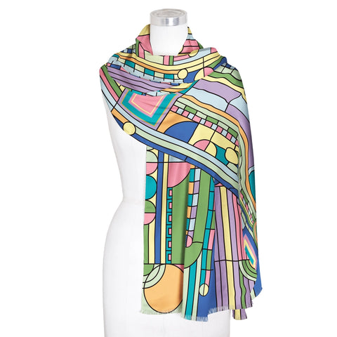 FLW Saguaro Forms Fine Art Silk Blend Shawl