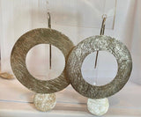 Circle and Drop Silver Earrings