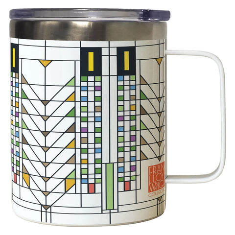 Tree of Life FLW Insulated Stainless Steel Tazza Mug with Lid