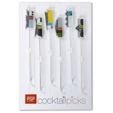 Midcentury Houses Cocktail Picks - Set of 6