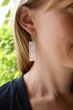 Freja Rectangle Earring in Charcoal & Silver